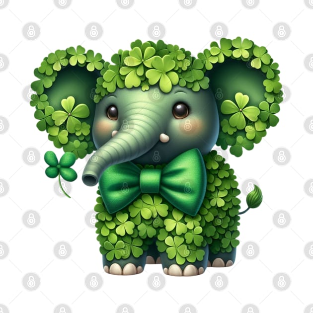 Clover Elephant St Patricks Day by Chromatic Fusion Studio