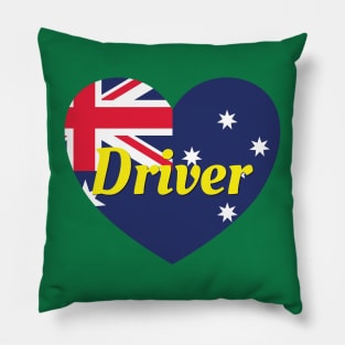 Driver NT Australia Australian Flag Heart Pillow