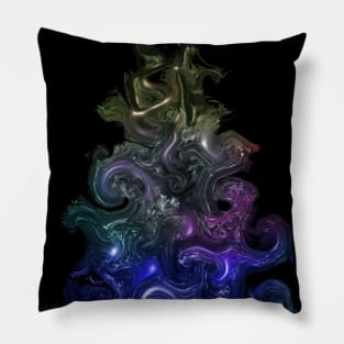 Fluid Acrylic Pour Christmas Tree Purple Ombre Pillow