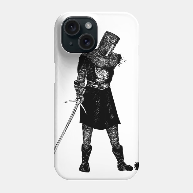 Black Knight Stencil Phone Case by Phreephur