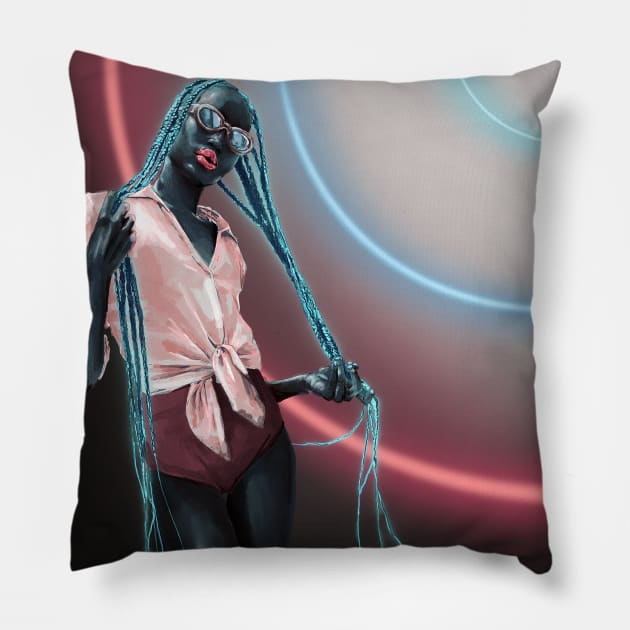 Neon Melanin Pillow by GingeraleArthaus