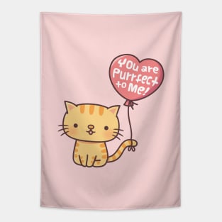 Cute You Are Purrfect To Me Kitty Cat Pun Tapestry