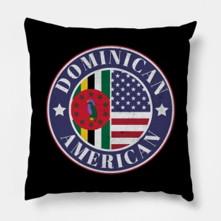 Proud Dominican-American Badge - Dominica Flag Pillow