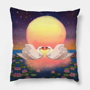 Two swans Pillow