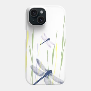 Dragonfly flying in the river Phone Case