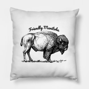 Friendly Manitoba Bison Pillow