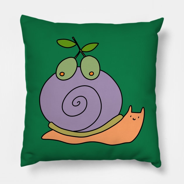 Olive Snail Pillow by saradaboru