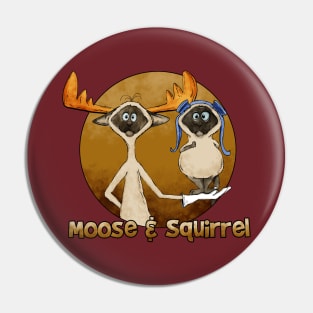 moose and squirrel Pin