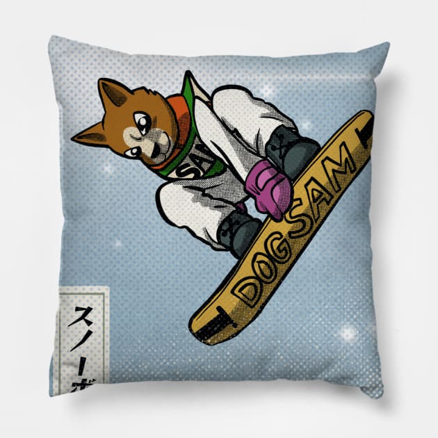 Snowboarder Sam Pillow by BATKEI