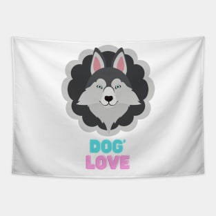 Love dogs my family Tapestry