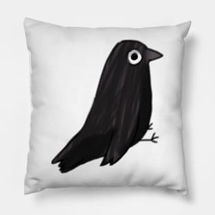 Sitting crow illustration Pillow