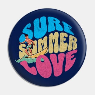 Surf Summer Love Surfing Beach Surfer Life Pin