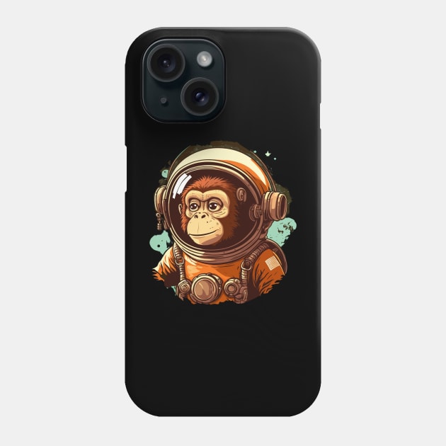 cute monkey astronaut Phone Case by windhamshop