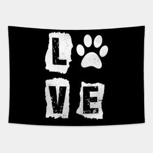 Love Cat Dog Tapestry