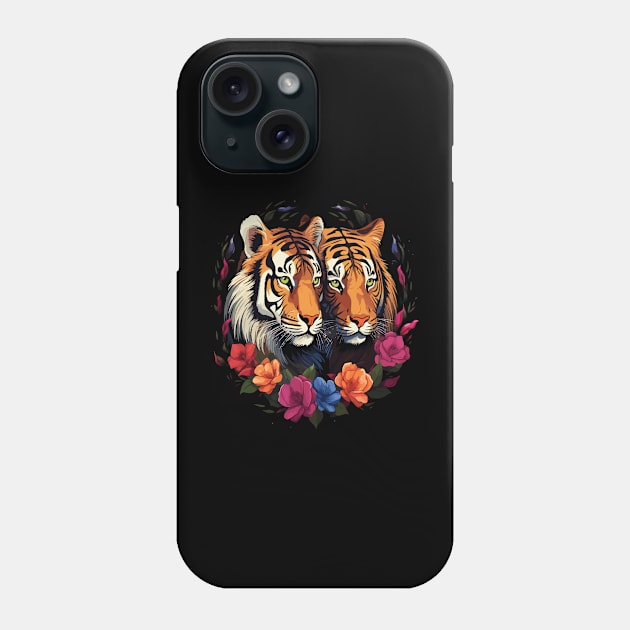 Siberian Tiger Couple Valentine Phone Case by JH Mart