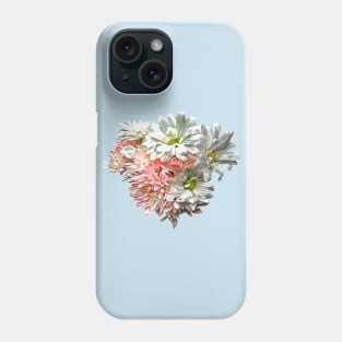 Daisies and Pink Chrysanthemums Heart Phone Case