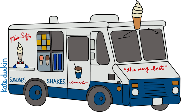 Mr Softee Truck Kids T-Shirt by Kate Durkin Illustration