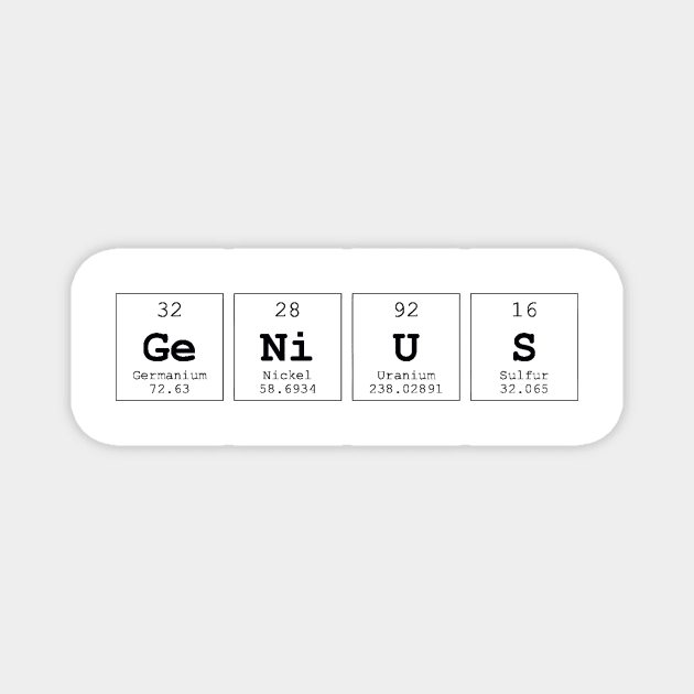 Genius Periodic Table Science Print Magnet by Auto-Prints