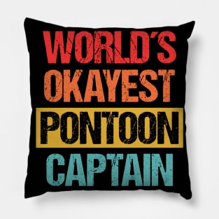 World's Okayest Pontoon Captain - Navigating Mediocrity Tee Pillow