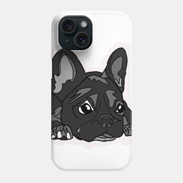 black lazy bulldog lying down Phone Case by chrstdnl