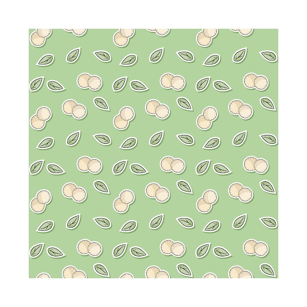 Leaves and Cotton Pads Eco Pattern by oixxoart