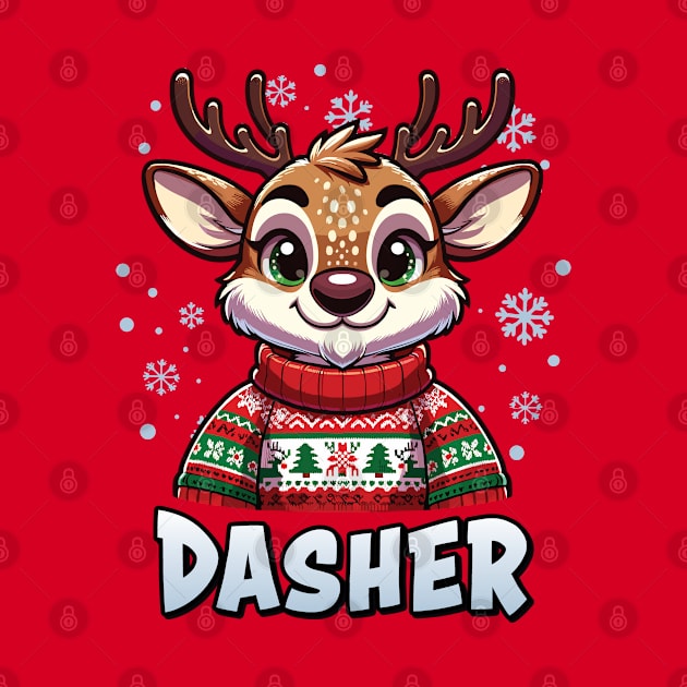 Santa’s Reindeer Dasher Xmas Group Costume by Graphic Duster