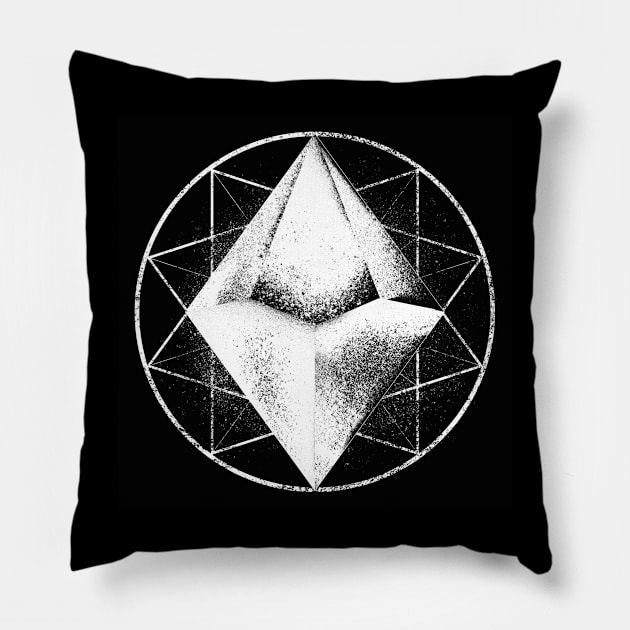 The Sacred Die (White) Pillow by highcouncil@gehennagaming.com