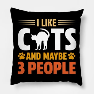 I Like Cats And Maybe 3 People Pillow