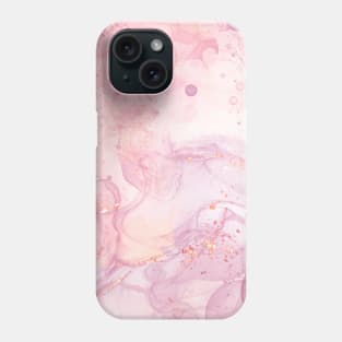 Abstract pink and gold bubbles Phone Case