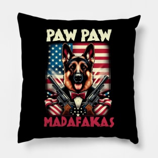 Pew Pew Madafakas German Shepherd  Crazy Vintage Funny Dog Owners Pillow