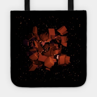 Orange Cube Explosion Space Art Tote