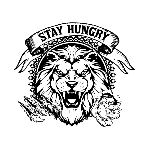 Stay Hungry Focused Lion by CrossandForge