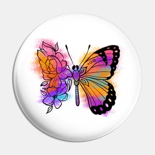 Little butterfly with flowers Pin