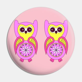 Twin birds pink baby owls Pin