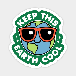 Keep This Earth Cool Cute Kawaii Earth Day Magnet