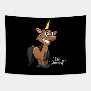 Be Yourself - Unicorn #3    Dark Tees Tapestry