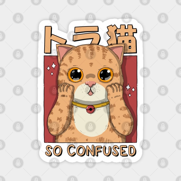 Confused Neko Magnet by Japanese Neko