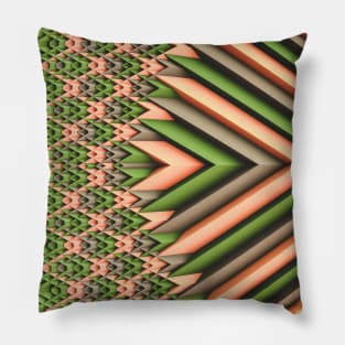 Earth Tone Abstract 3D Chevron Design Pillow