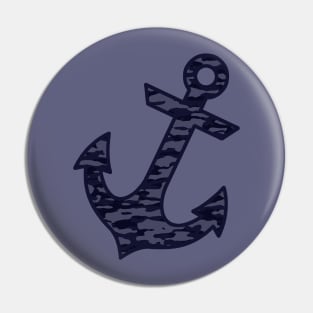 Dark blue camouflage anchor Pin