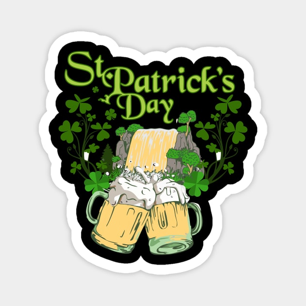 St Patricks Day Pilsen Beer Waterfall Magnet by rafaelwolf