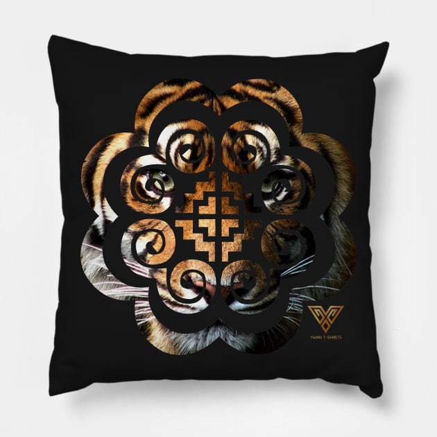 Hmoob Tiger (Tsov Tom) Pillow by VANH