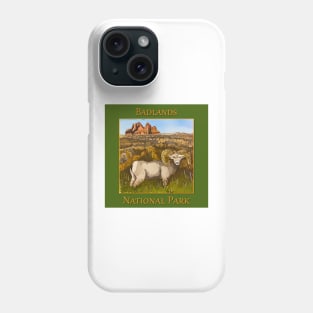 Badlands National Park with Bighorn Sheep Phone Case