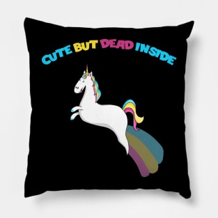 Cute But Dead Inside Zombie Ghost Unicorn Pillow