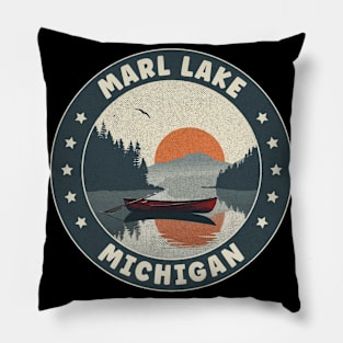 Marl Lake Michigan Sunset Pillow