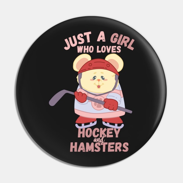 Just A Girl Who Loves Hockey and Hamsters Gift product Pin by theodoros20