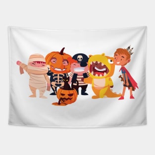 Kids in halloween costumes Tapestry