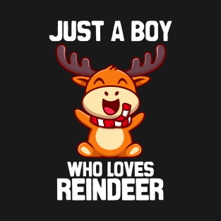 Just A Boy Who Loves Reindeer Kawaii Halloween T-Shirt