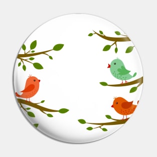 Colorful birds vector design Pin