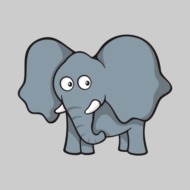 Gray Elephant Cartoon by sifis