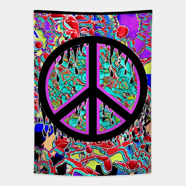 pop art graffiti sticker by LowEndGraphics Tapestry by LowEndGraphics